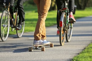 bicycles and skateboards